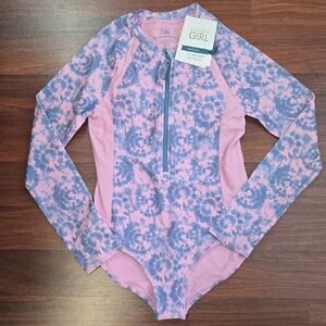 Athleta Girl Pink and Blue Tie-Dye Swimsuit XXL/16 NWT